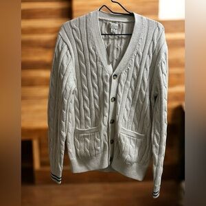 J.Crew White Cable-Knit Cardigan